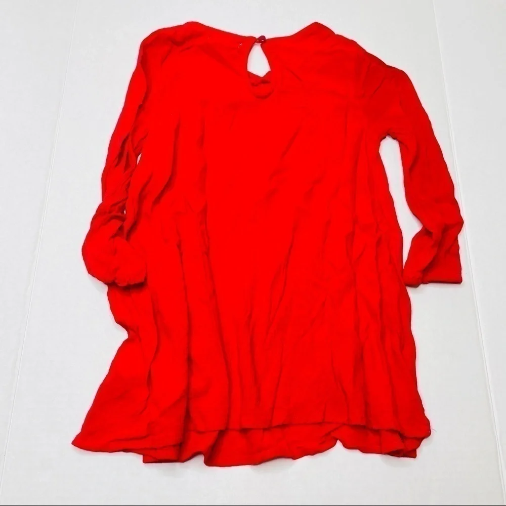 OLD Navy Red Swing Dress with Crocheted Lace Detail